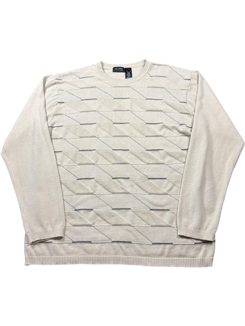 Axcess Y2K Geometric Knit Crewneck SweaterL